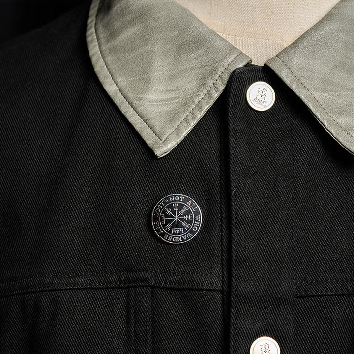 WorldNorse Wikinger-Kompass Vegvisir Vers-Brosche - image 1