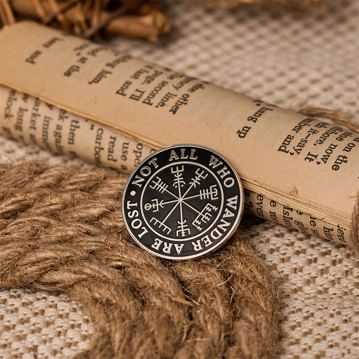 WorldNorse Wikinger-Kompass Vegvisir Vers-Brosche - image 5