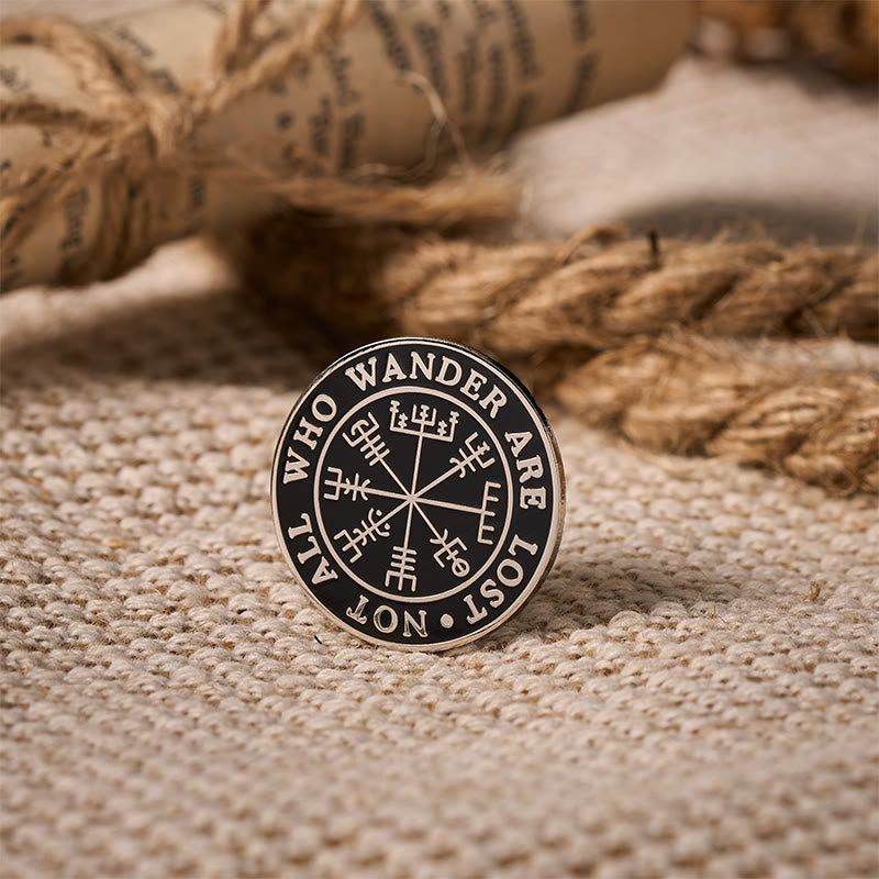 WorldNorse Wikinger-Kompass Vegvisir Vers-Brosche - image 3