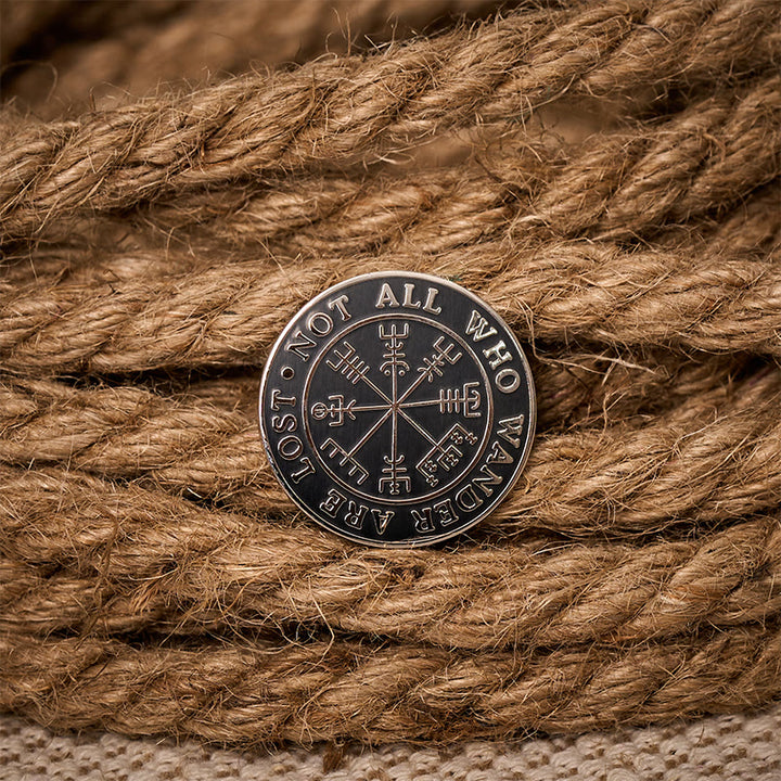 WorldNorse Wikinger-Kompass Vegvisir Vers-Brosche - image 2