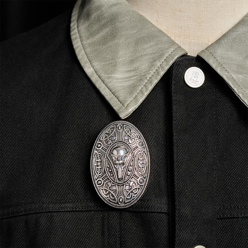 Brosche mit nordischem Totenkopf-Knotenmuster - image 1