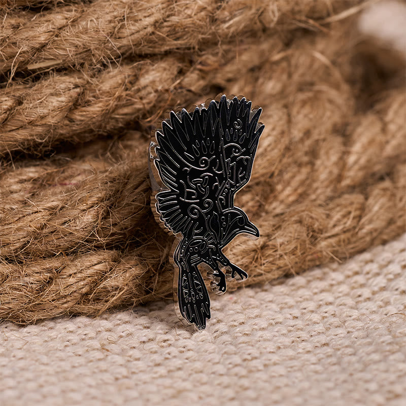 WorldNorse Raven Soar Sigil Brosche - Raven - image 0