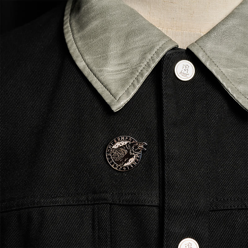 WorldNorse Thought Raven Verse Brosche - image 1