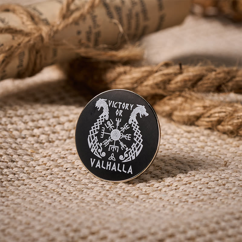 WorldNorse Nordischer Drache Vegvisir Kompassbrosche - image 3