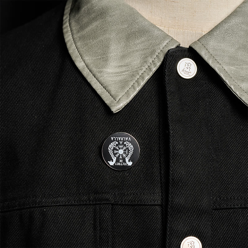 WorldNorse Nordischer Drache Vegvisir Kompassbrosche - image 1