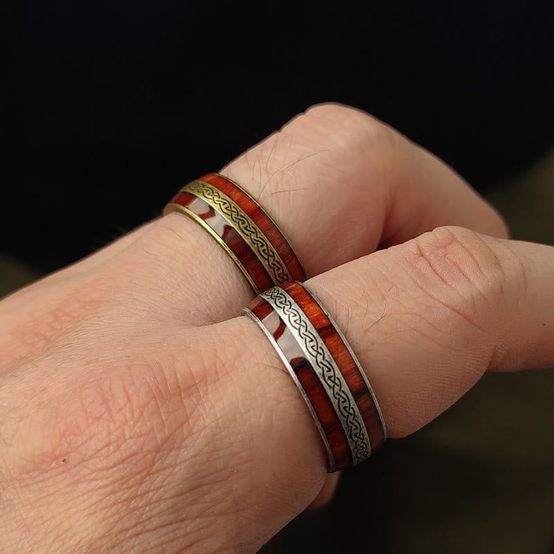 WorldNorse Ring mit verwittertem Keltischer Knoten -Inlay - image 7
