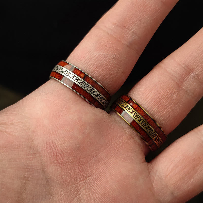 WorldNorse Ring mit verwittertem Keltischer Knoten -Inlay - image 8