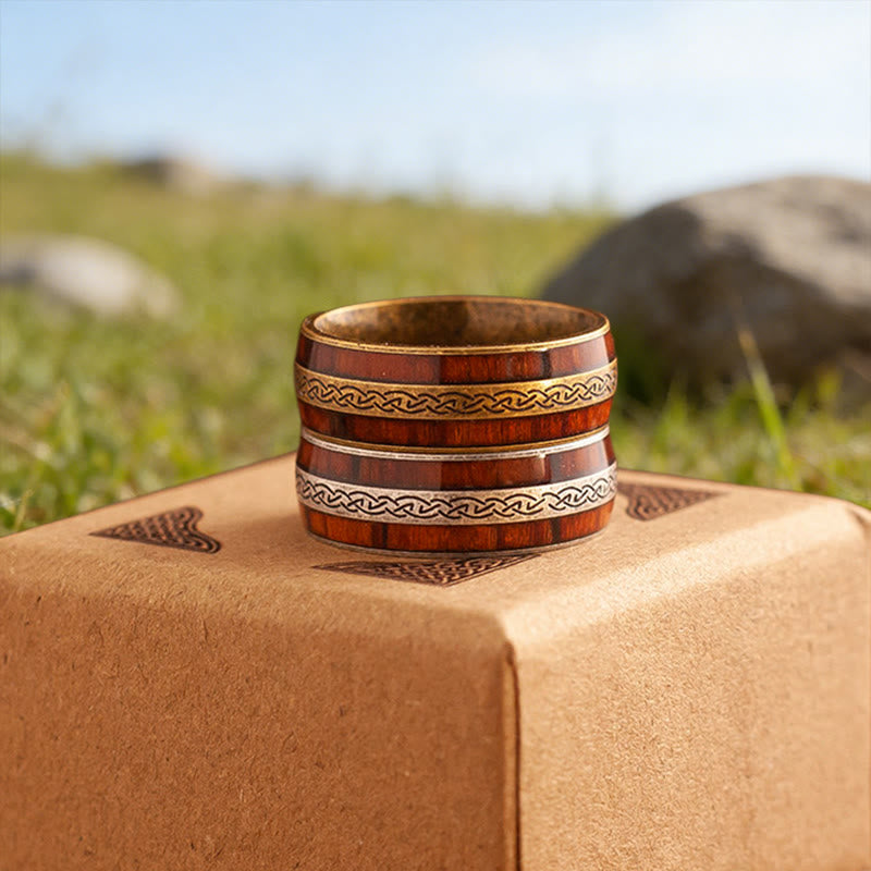 WorldNorse Ring mit verwittertem Keltischer Knoten -Inlay - image 6