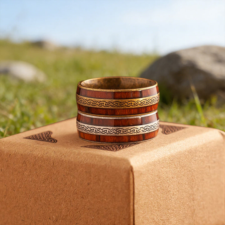 WorldNorse Ring mit verwittertem Keltischer Knoten -Inlay - image 6