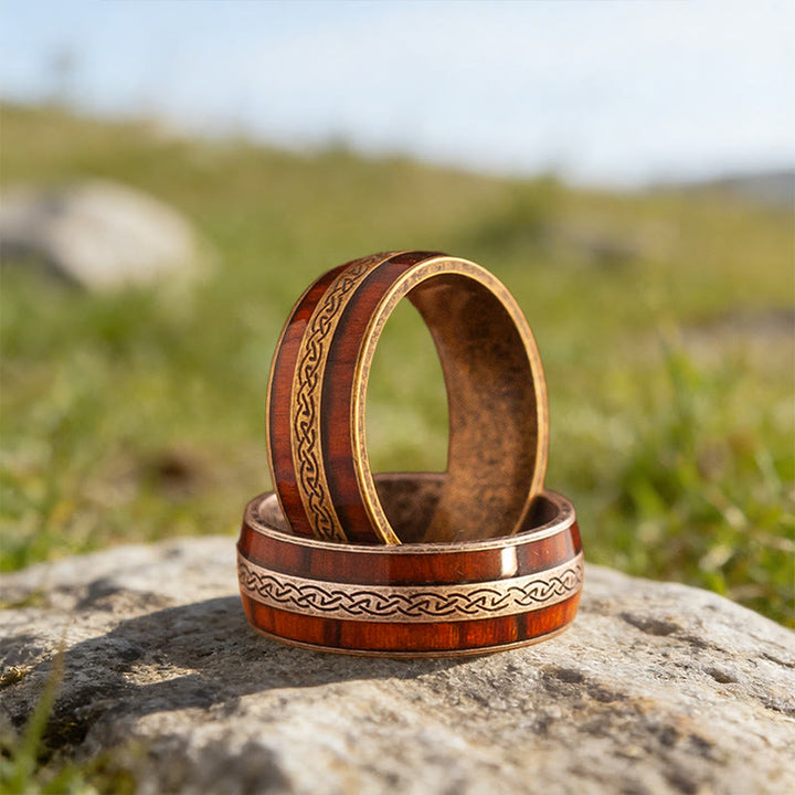 WorldNorse Ring mit verwittertem Keltischer Knoten -Inlay - image 5