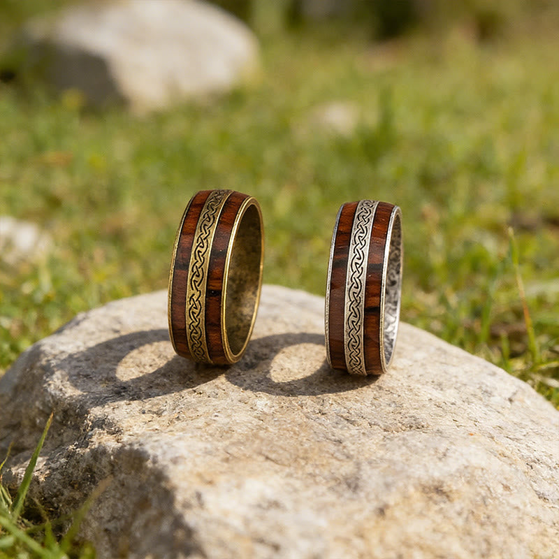 WorldNorse Ring mit verwittertem Keltischer Knoten -Inlay - image 4