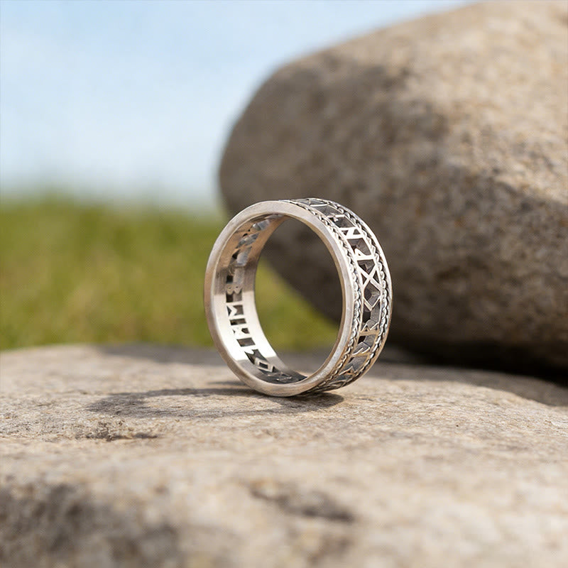 WorldNorse Geschmiedeter Runenring - Silber - 70mm - image 2