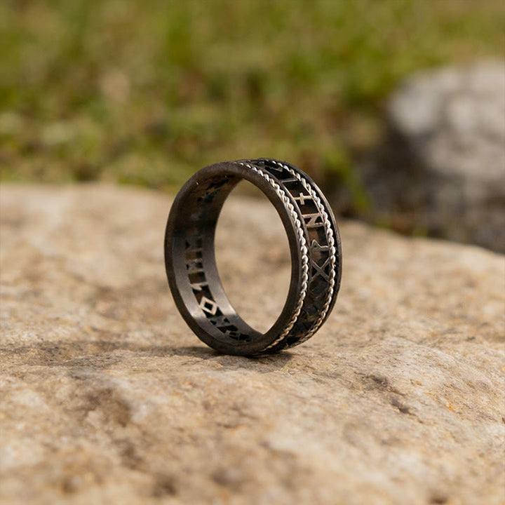 WorldNorse Geschmiedeter Runenring - Schwarz - 70mm - image 3