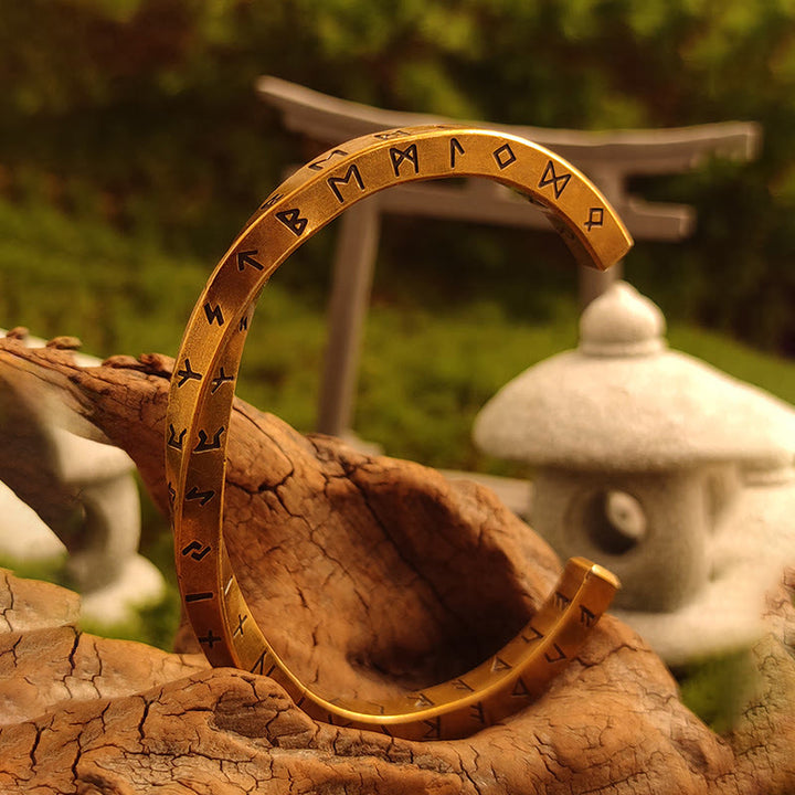 WorldNorse Viking Rune Minimalistisches Armband - Retro Gold - Groß - image 9