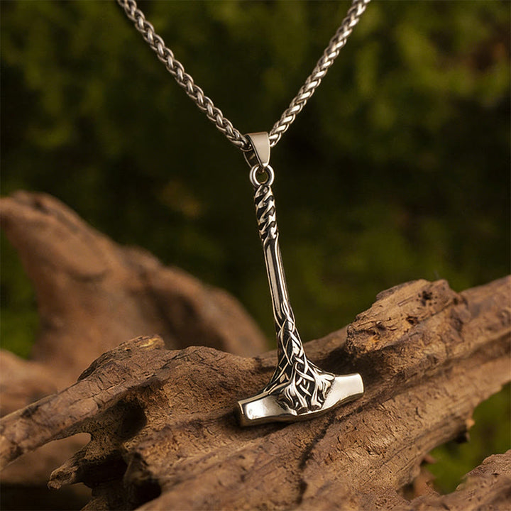 WorldNorse Geflochtene Knoten Mjölnir Halskette - Mjölnir - image 0