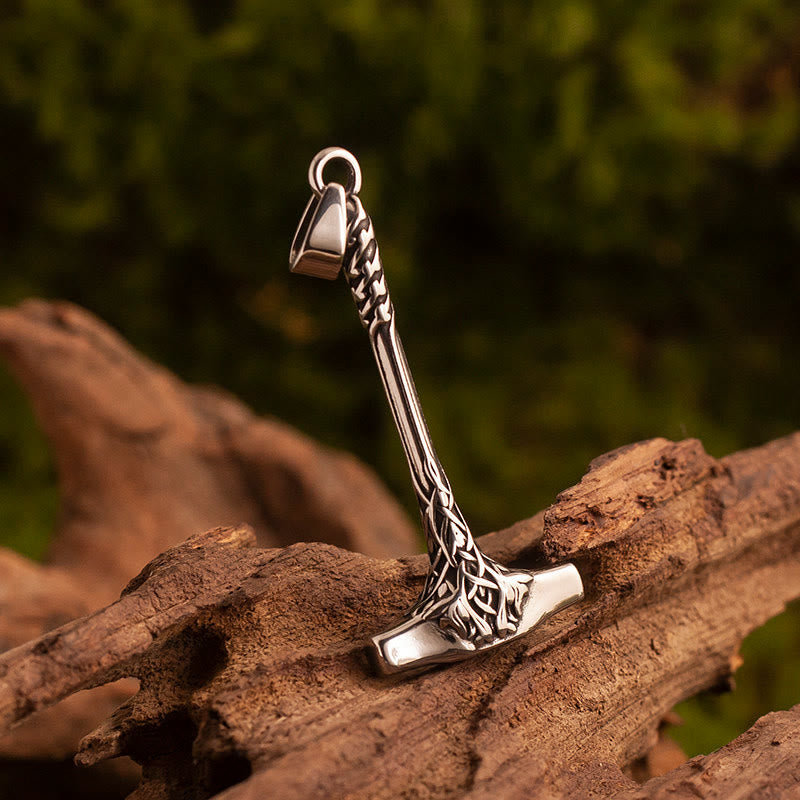WorldNorse Geflochtene Knoten Mjölnir Halskette - image 1
