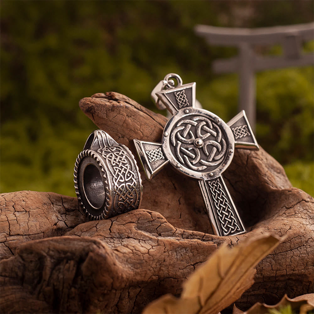 WorldNorse Halskette mit verwittertem Keltischer Knoten Knotenkreuz - image 2