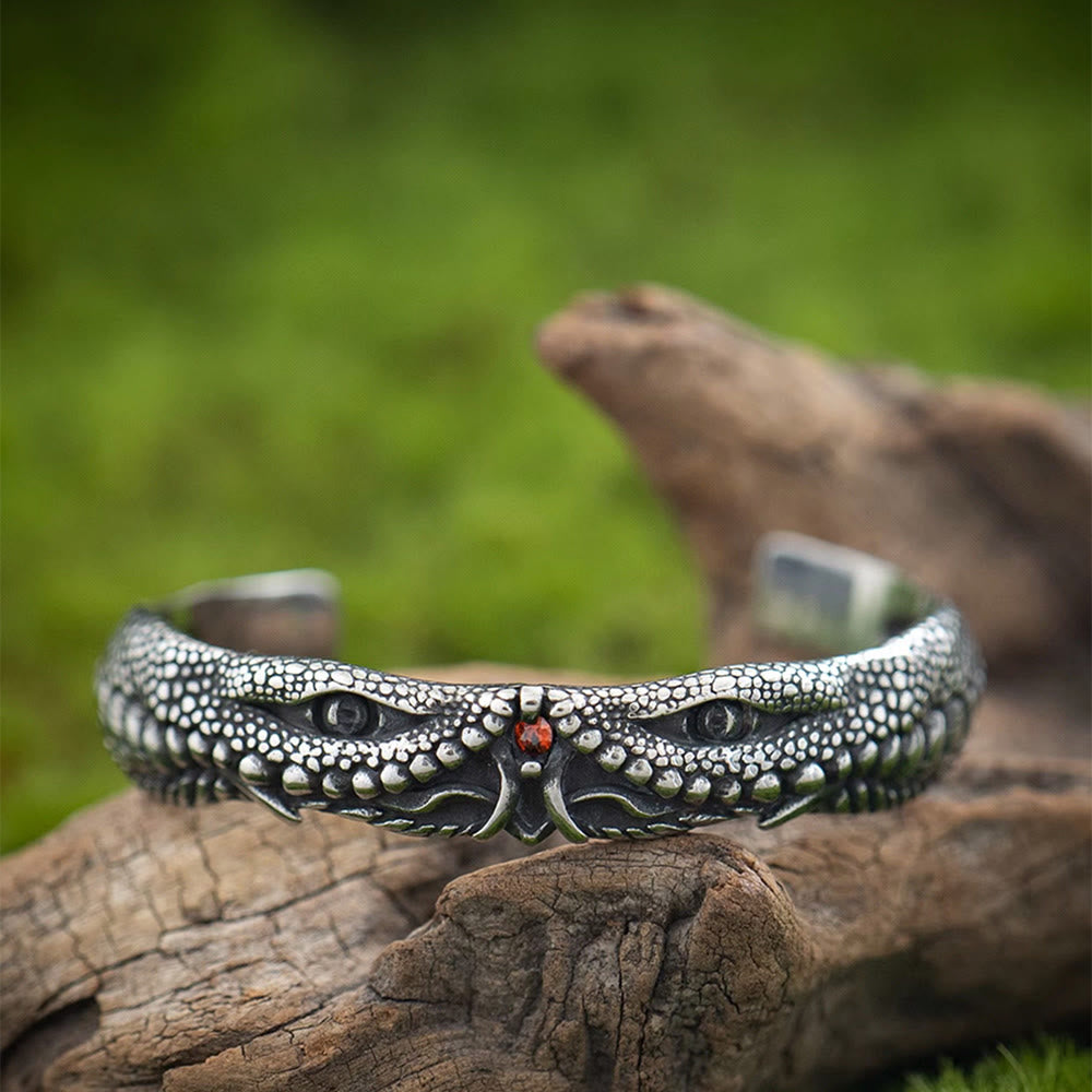 WorldNorse Armband mit granulierter Drachenkopfstruktur - Nordischer Drache - image 0