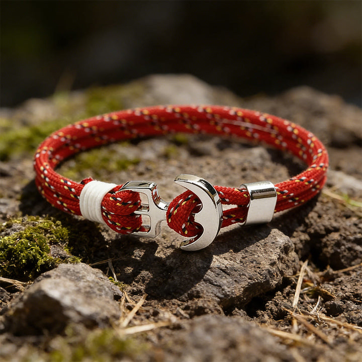 WorldNorse Maritime Knot Anchor Braided Bracelet - Rot, Weiß und Blau - image 15