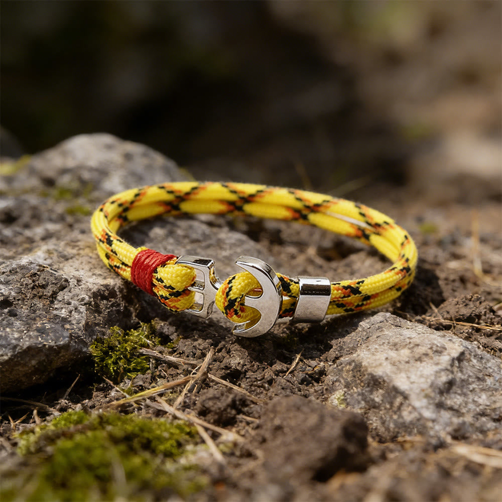 WorldNorse Maritime Knot Anchor Braided Bracelet - Gelb & Schwarz - image 5