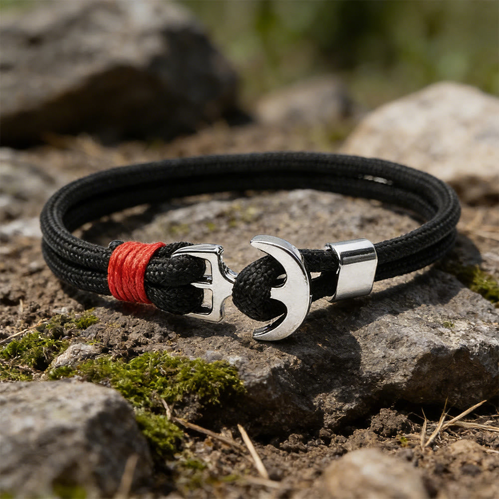 WorldNorse Maritime Knot Anchor Braided Bracelet - Schwarz - image 6