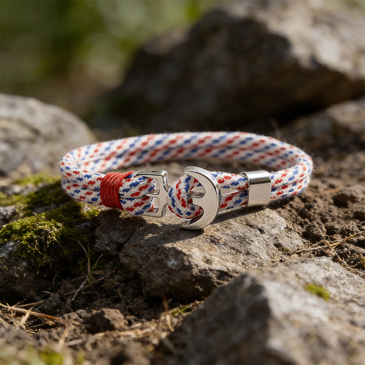 WorldNorse Maritime Knot Anchor Braided Bracelet - Rot & Weiß - image 8