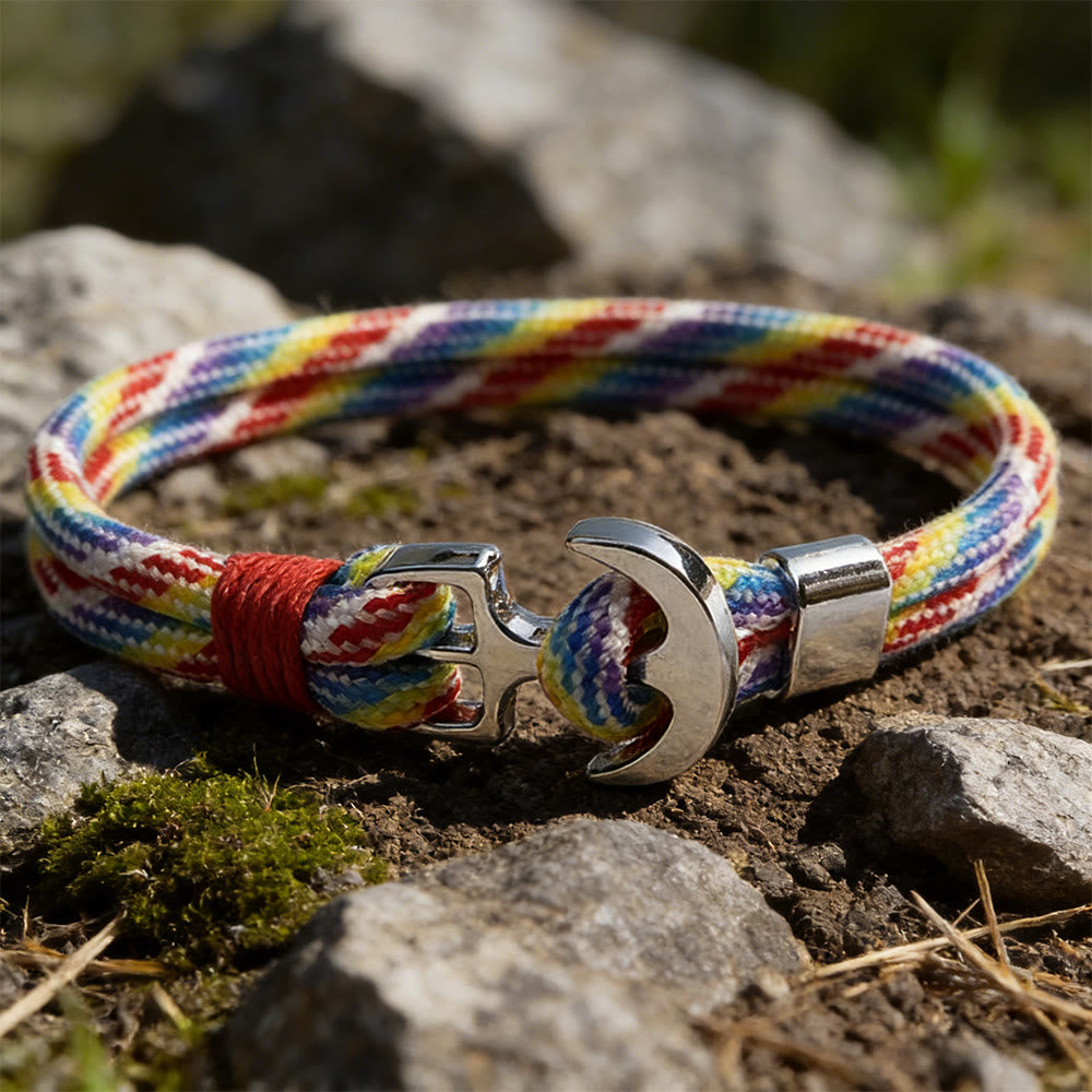 WorldNorse Maritime Knot Anchor Braided Bracelet - Regenbogenfarben - image 4