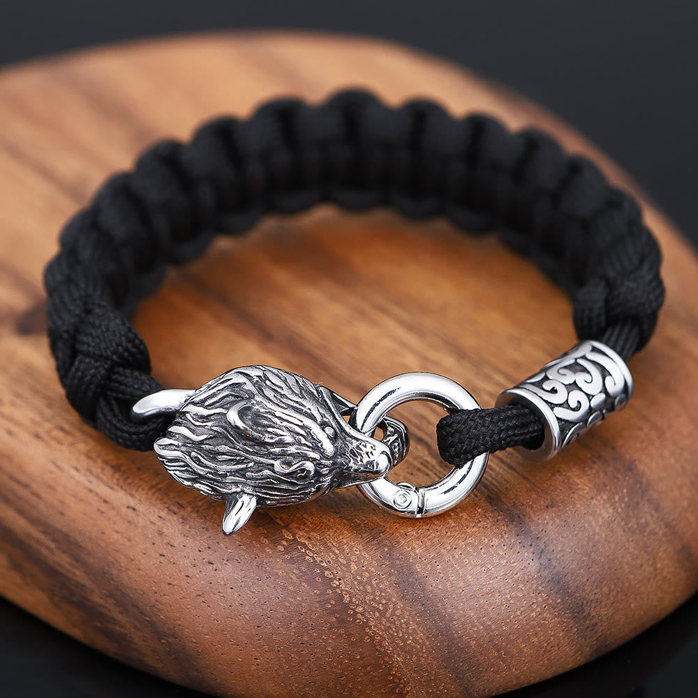 WorldNorse Geflochtenes Totem- Wolf -Armband - 23 cm - image 0