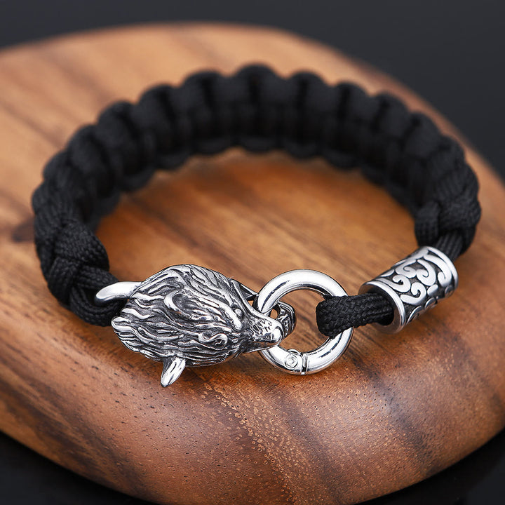 WorldNorse Geflochtenes Totem- Wolf -Armband - 23 cm - image 0