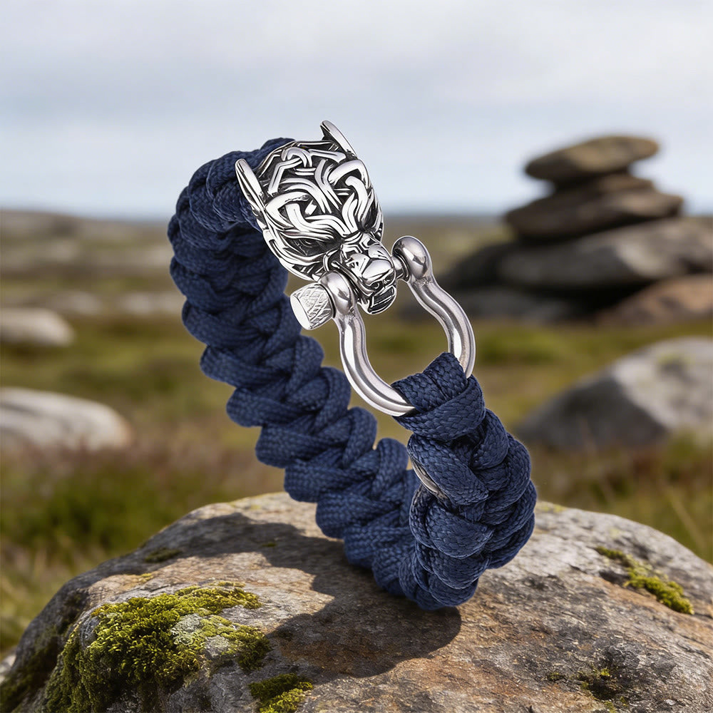 WorldNorse Armband mit verschlungenem Totem- Wolf - Marineblau - 23 cm - image 7