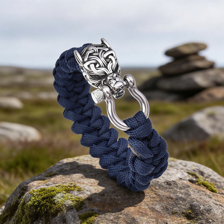 WorldNorse Armband mit verschlungenem Totem- Wolf - Marineblau - 23 cm - image 7