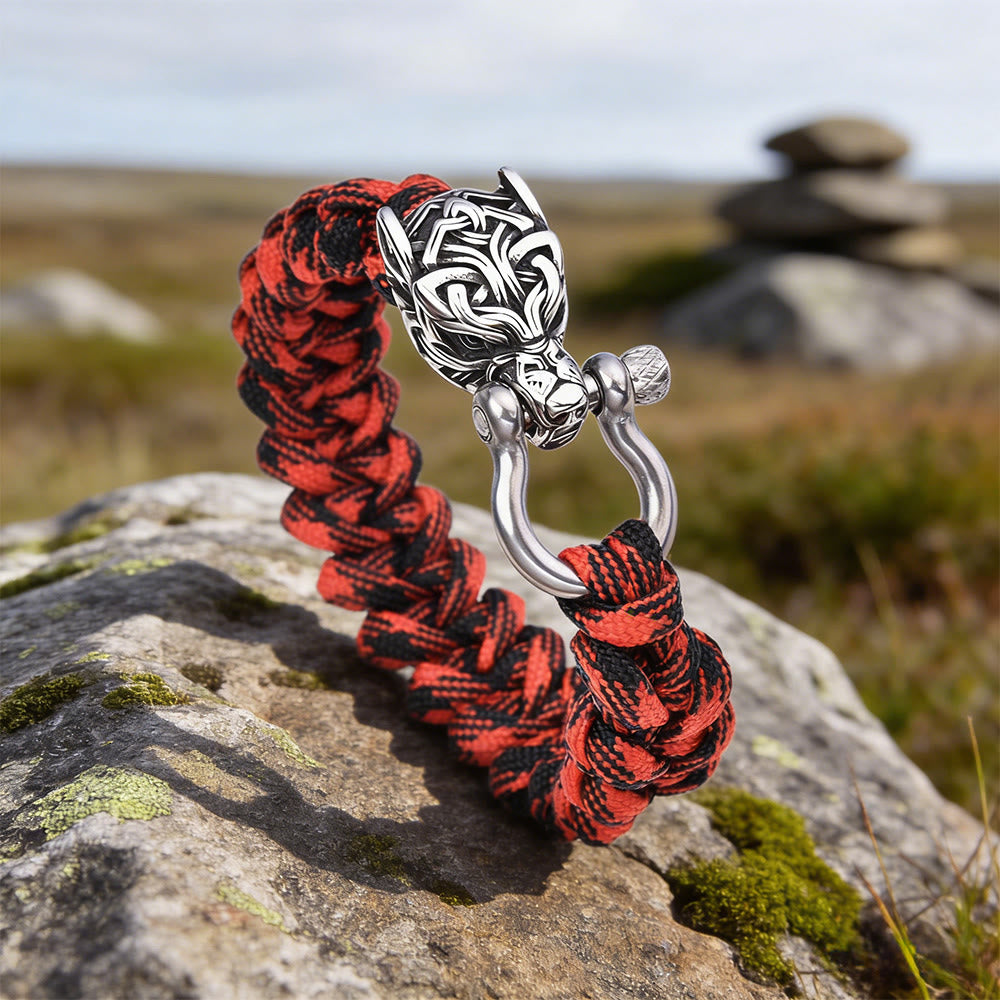 WorldNorse Armband mit verschlungenem Totem- Wolf - Tarnrot - 23 cm - image 8