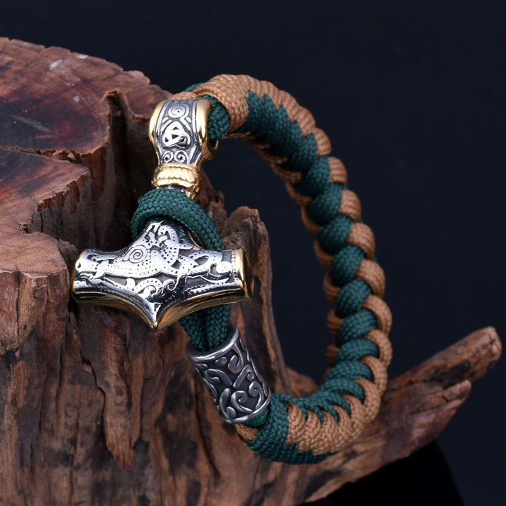 WorldNorse Tooled Mjölnir Totem Braided Bracelet - image 2