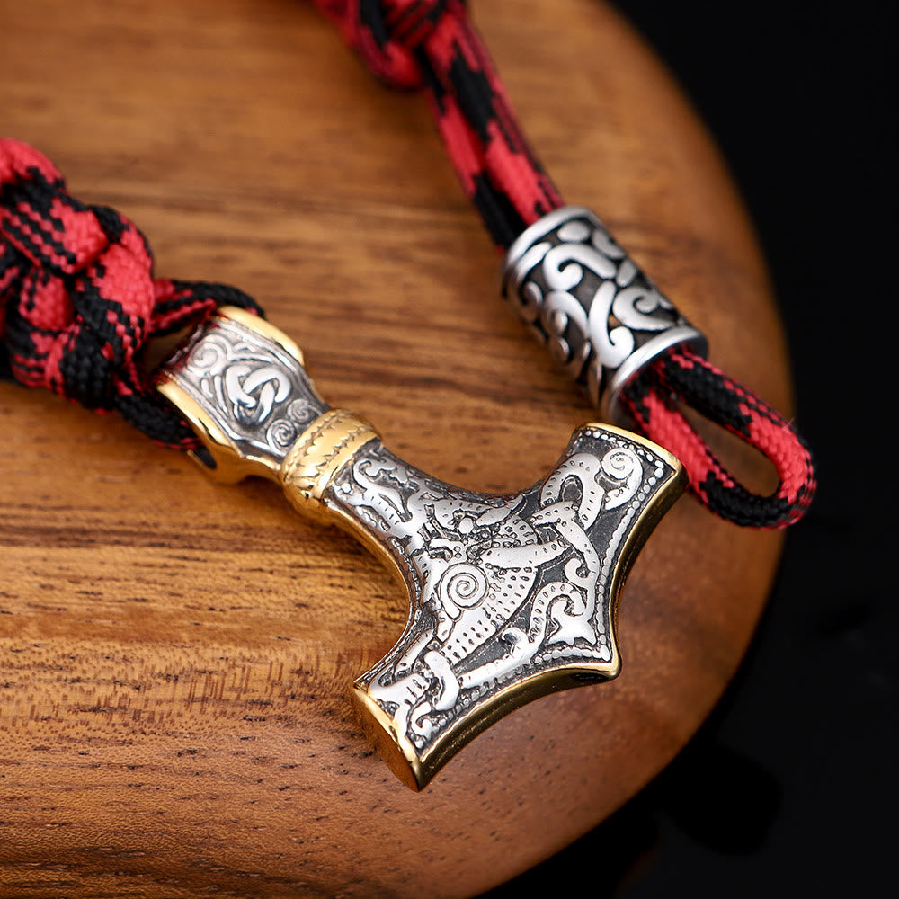 WorldNorse Geflochtenes Armband mit Thors Hammer - image 1