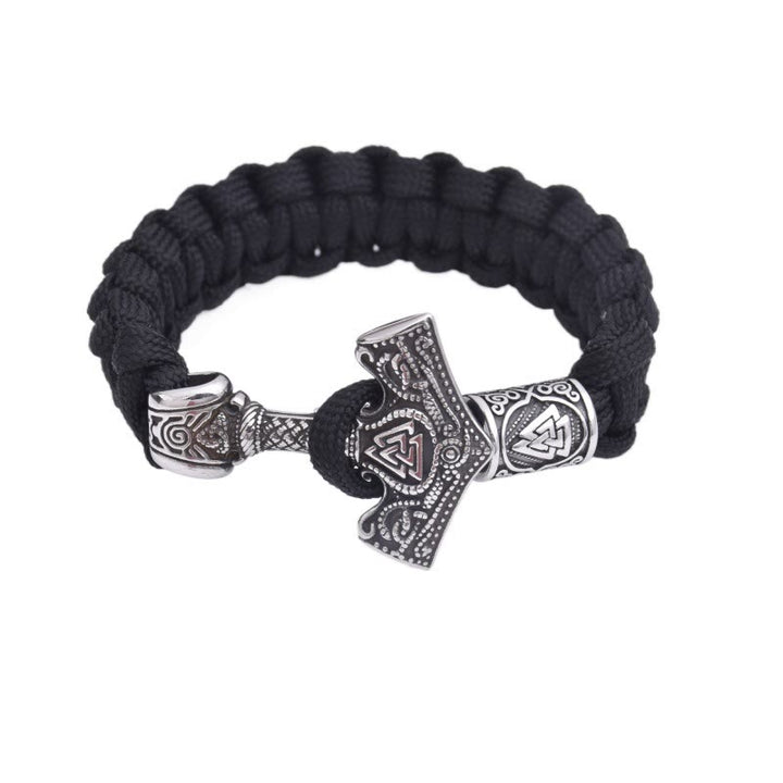 WorldNorse Graviertes Mjölnir Valknut Geflochtenes Armband - image 5
