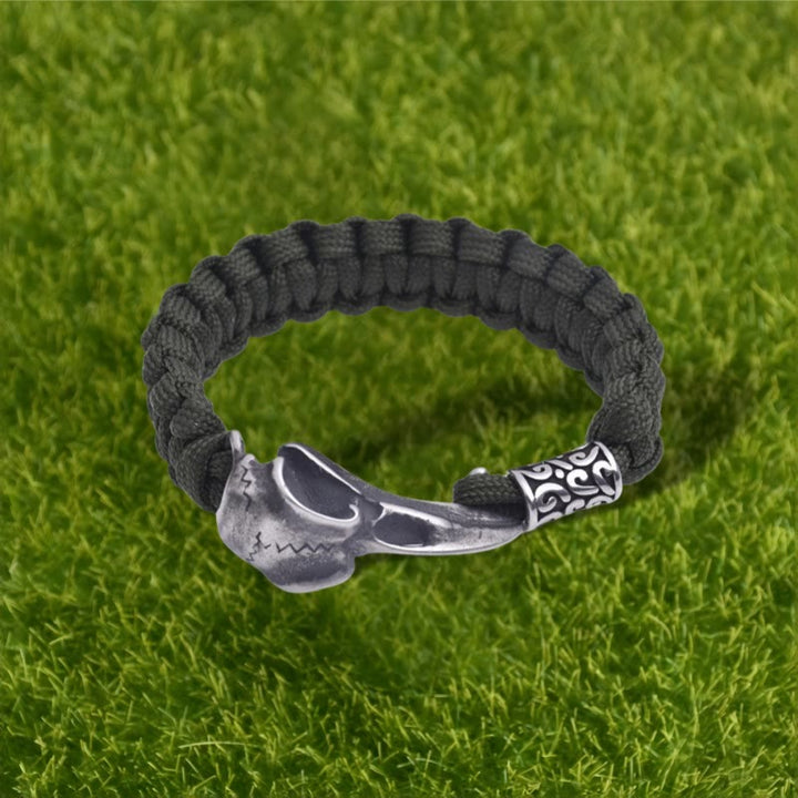 WorldNorse Geflochtenes Armband mit Raven -Totem - Armeegrün - 23 cm - image 6