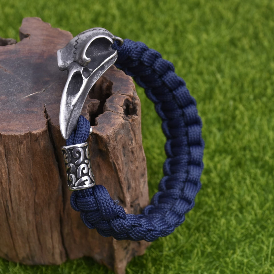 WorldNorse Geflochtenes Armband mit Raven -Totem - Marineblau - 23 cm - image 2