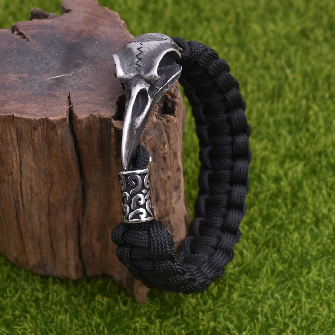 WorldNorse Geflochtenes Armband mit Raven -Totem - Schwarz - 23 cm - image 0