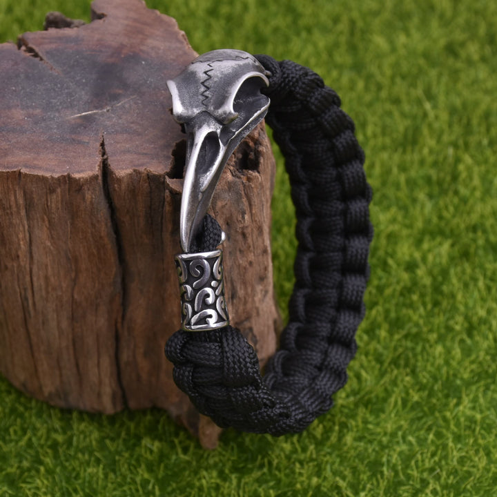 WorldNorse Geflochtenes Armband mit Raven -Totem - Schwarz - 23 cm - image 0