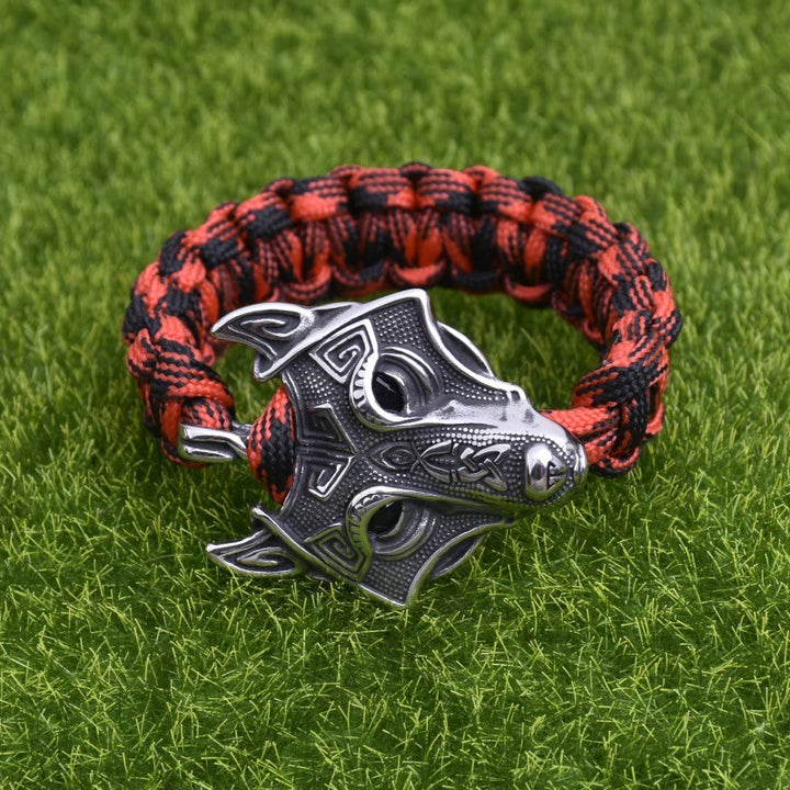 WorldNorse Graviertes Fenrir -Masken-Geflochtenes Armband - image 4
