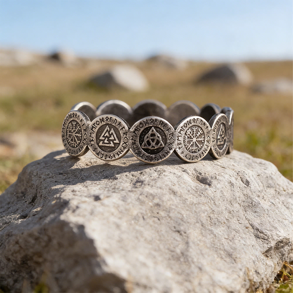 WorldNorse Viking Armband mit verwitterten Rune - Retro Silber - image 1