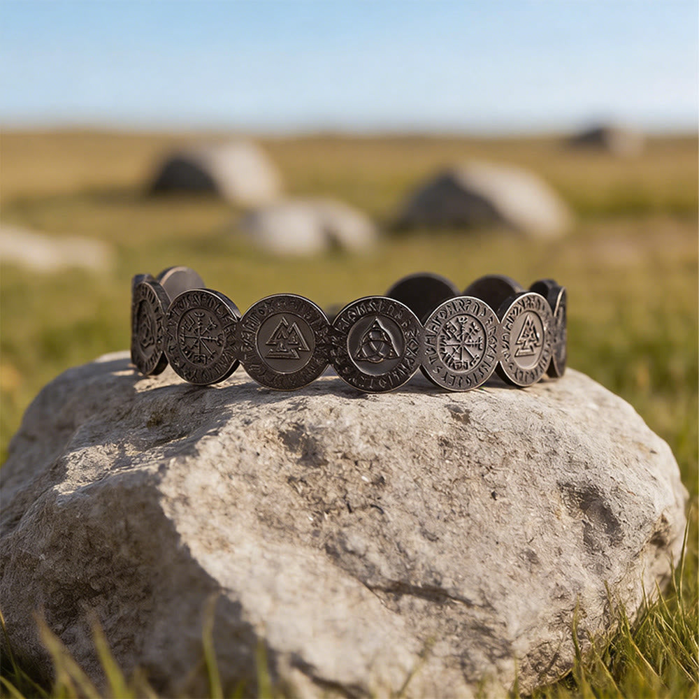 WorldNorse Viking Armband mit verwitterten Rune - Retro Schwarz - image 5