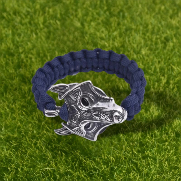 WorldNorse Graviertes Fenrir -Masken-Geflochtenes Armband - Marineblau - 23 cm - image 10