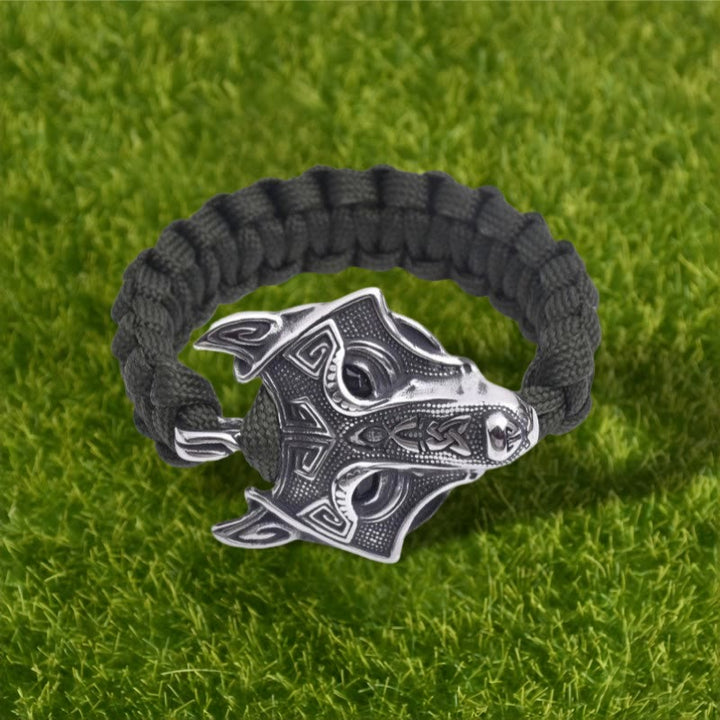 WorldNorse Graviertes Fenrir -Masken-Geflochtenes Armband - image 9