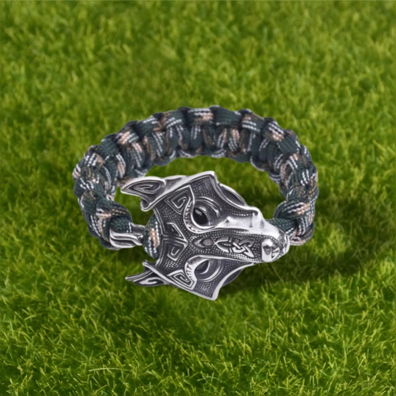 WorldNorse Graviertes Fenrir -Masken-Geflochtenes Armband - image 7