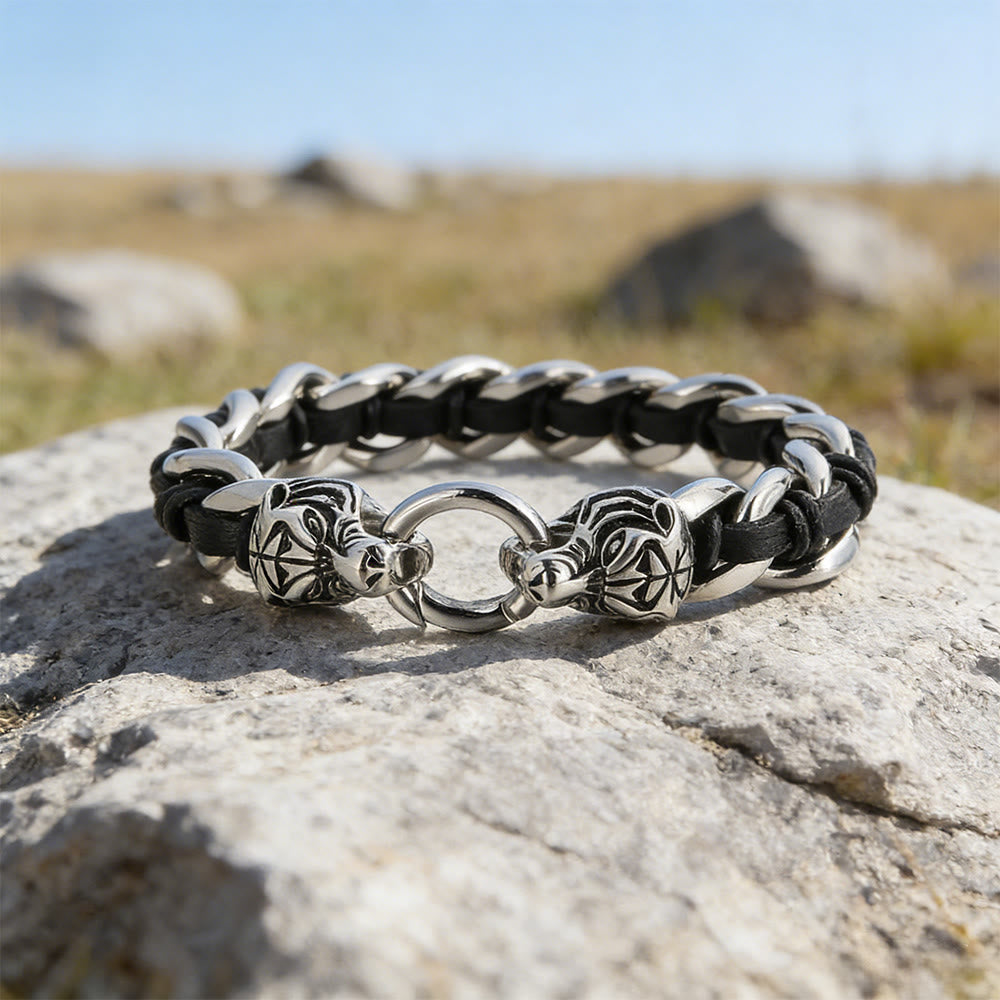 WorldNorse Geschmiedetes Totem-Armband mit Tiermotiv - Schwarz - image 5