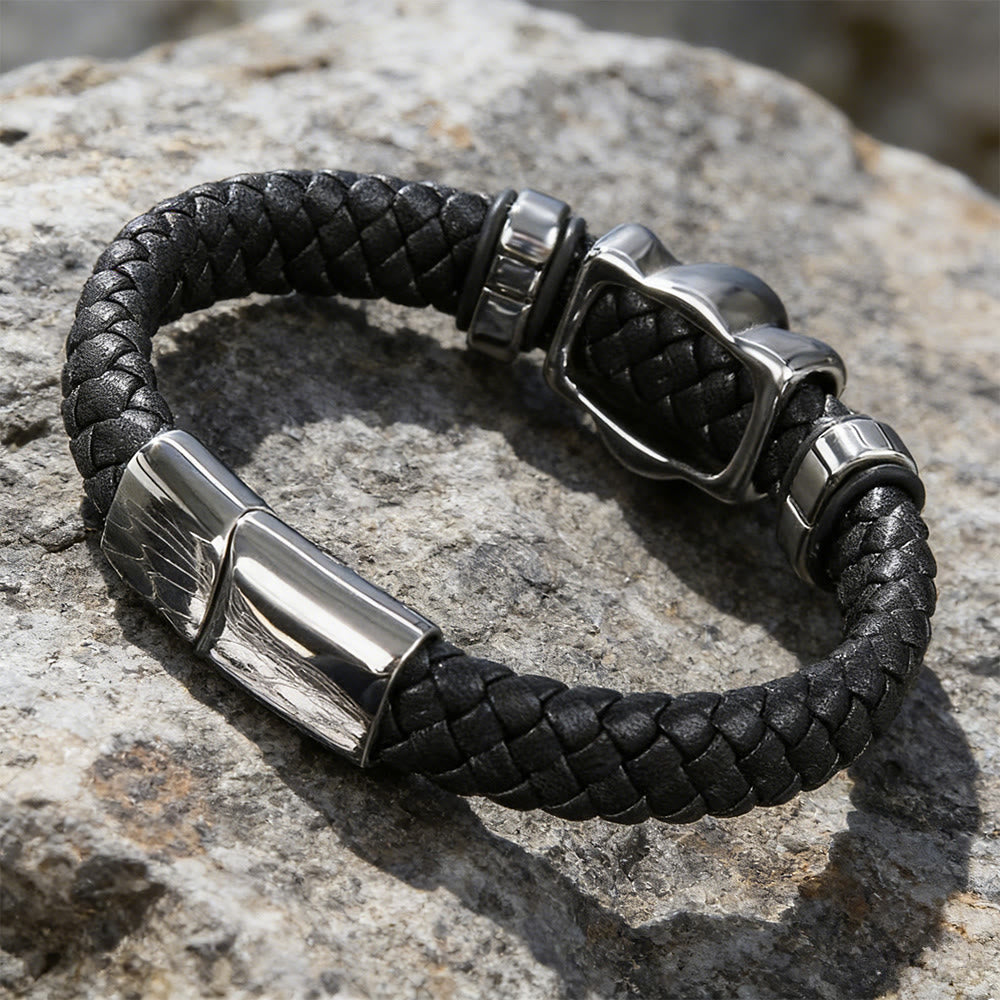 WorldNorse Poliertes Totenkopf-Lederarmband - image 4