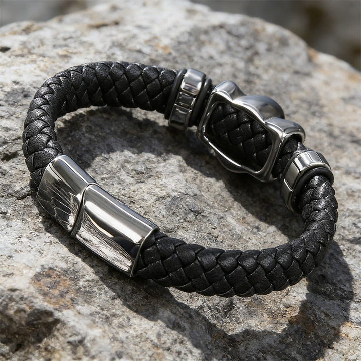 WorldNorse Poliertes Totenkopf-Lederarmband - image 4