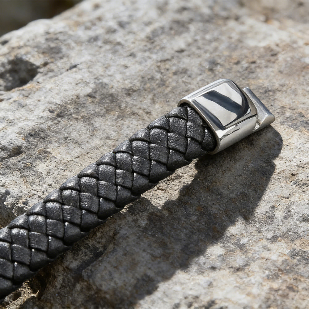 WorldNorse Poliertes Totenkopf-Lederarmband - image 8