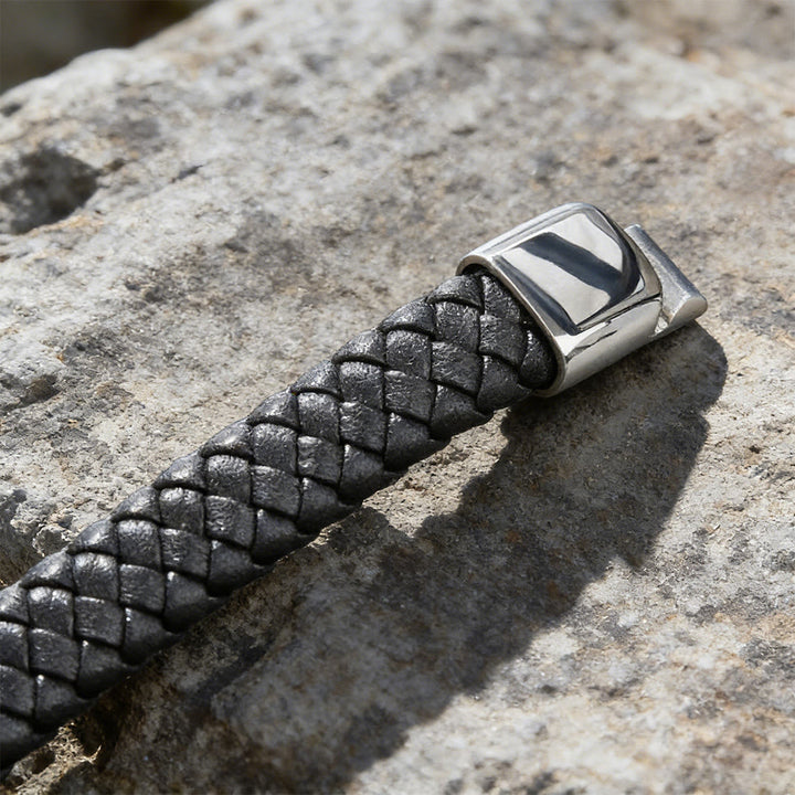 WorldNorse Poliertes Totenkopf-Lederarmband - image 8